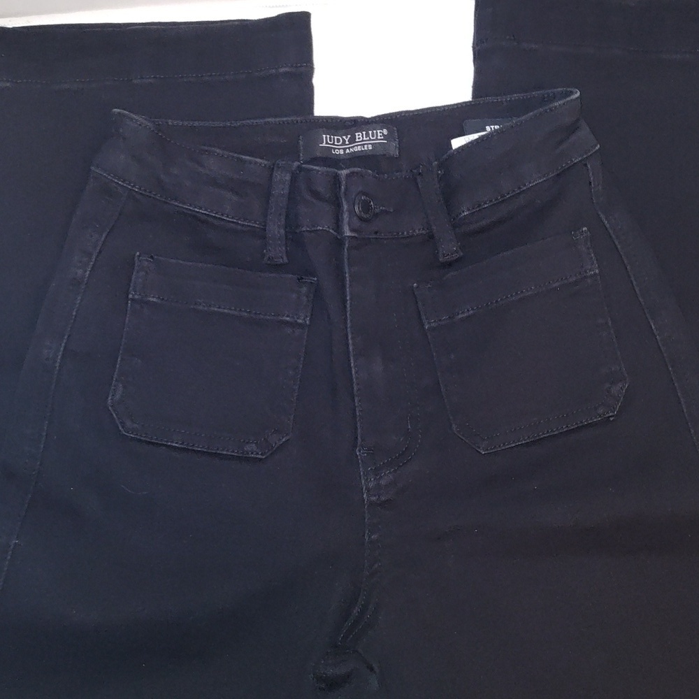 Judy Blue Black Straight Fit Jeans Front Pockets Size One Size 25